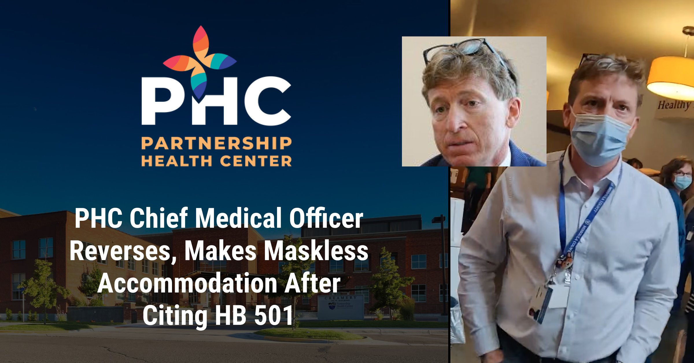 VIDEO: Partnership Health Chief Medical Officer Reverses, Makes Maskless Accommodation After Citing HB 501