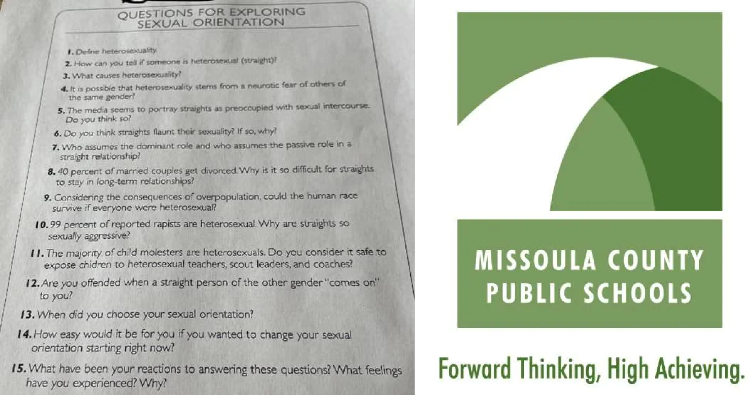 UPDATED: School Board Notified of Inappropriate Sexual Orientation Questionnaire Distributed by Missoula Teacher