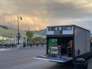 My box truck parked in front of The Wilma Theatre.